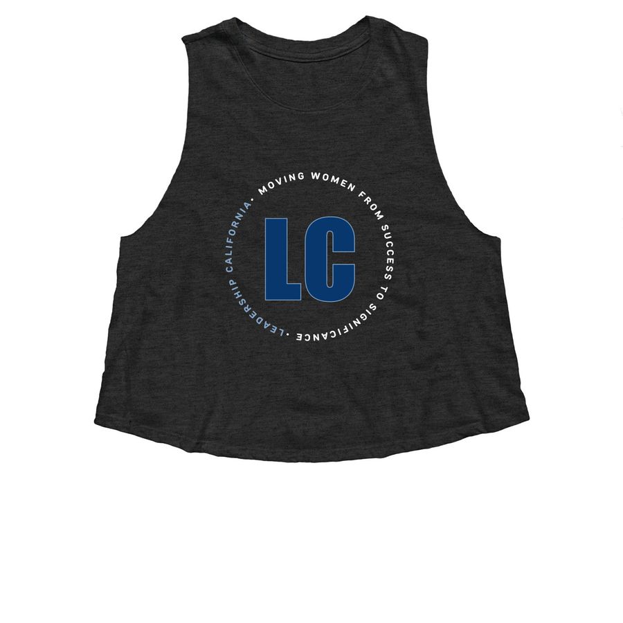 Women's LC Mission Cropped Tank, a Dark Grey Heather Women?s Cropped Racerback Tank