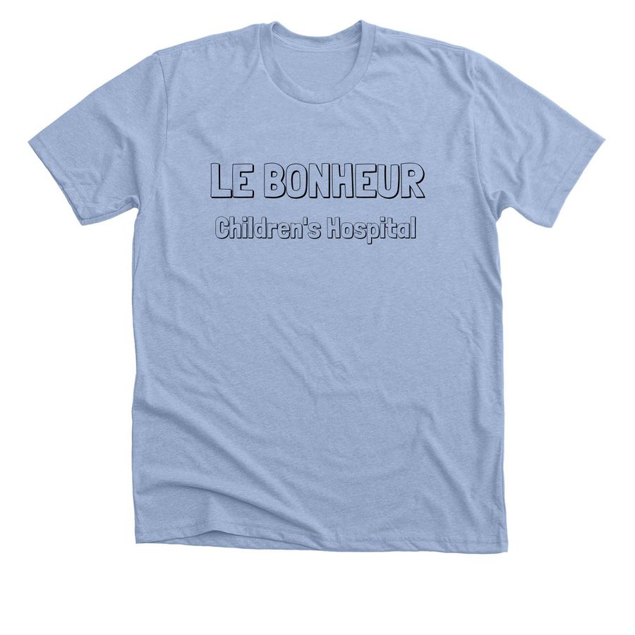 Le Bonheur, a Heather Baby Blue Premium Unisex Tee