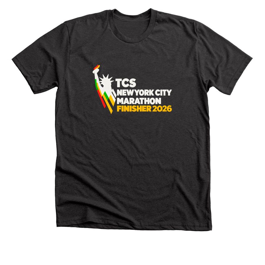 TCS New York City Marathon Finisher Shirt, a Dark Grey Heather Premium Unisex Tee