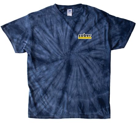 Sober Motivation Tee, a Navy Classic Tie Dye Tee