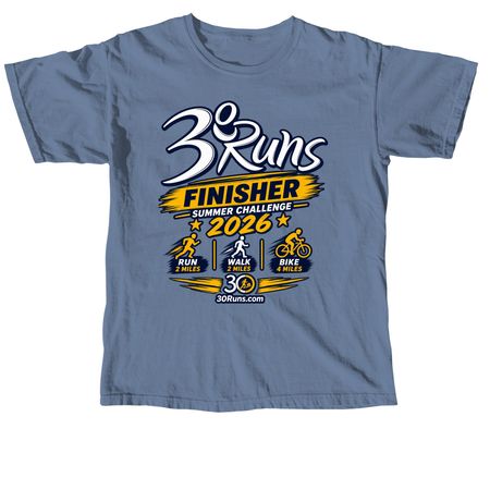 30 Runs Summer Challenge 2026, a Blue Jean Comfort Colors Unisex Tee