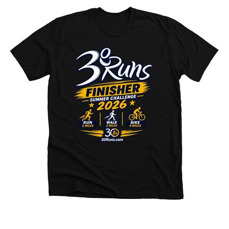 30 Runs Summer Challenge 2026, a Solid Black Blend Premium Unisex Tee
