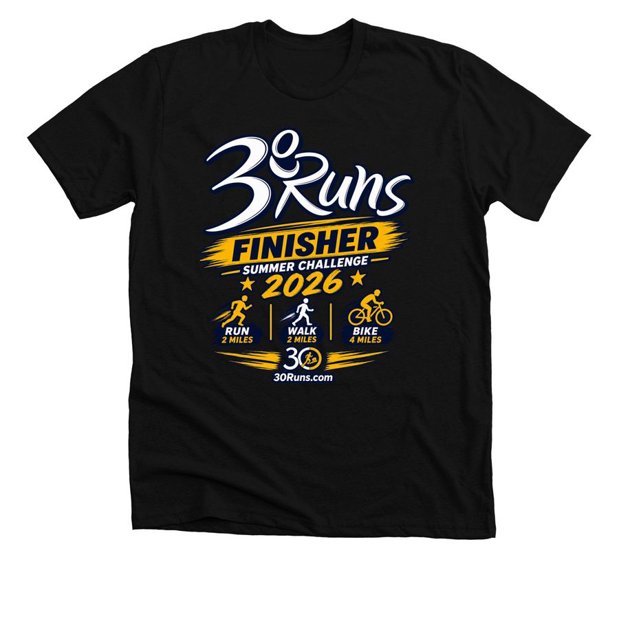 30 Runs Summer Challenge 2026, a Solid Black Blend Premium Unisex Tee