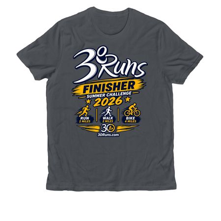 30 Runs Summer Challenge 2026, a Terrain Grey Allmade Organic Cotton Unisex Tee
