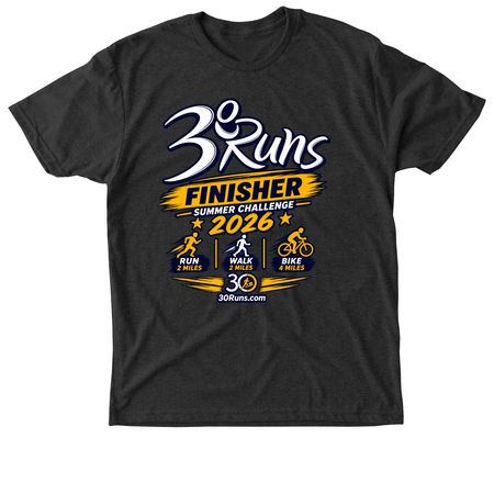 30 Runs Summer Challenge 2026, a Vintage Black Triblend Unisex Tee