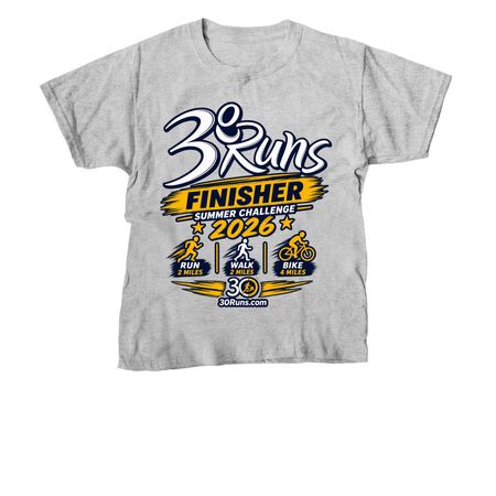 30 Runs Summer Challenge 2026, a Sport Grey Youth Unisex Tee