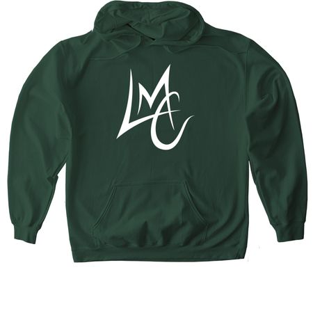 L-Mac Hoodie (White Logo), a Forest Green Softstyle Pullover Hoodie