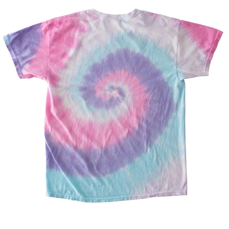 Tie Dye Shabbat Swag, a Unicorn Classic Tie Dye Tee (back-view)