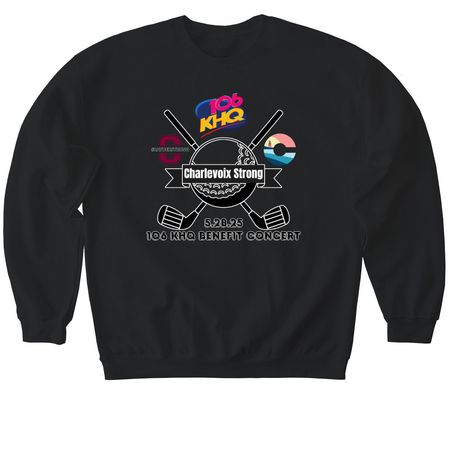 Charlevoix Benefit Concert, a Black Softstyle Crewneck Sweatshirt
