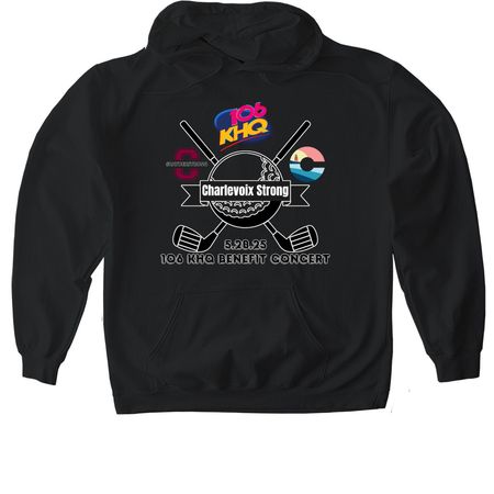 Charlevoix Benefit Concert, a Black Gildan Softstyle Pullover Hoodie