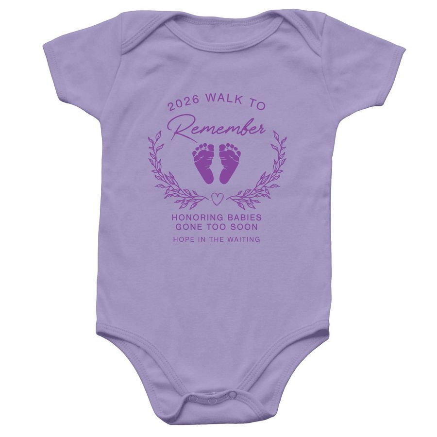 2026 Walk to Remember-Onesie, a Lavender Infant Onesie
