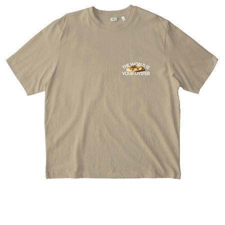 The World is Your Oyster - LOGO ONLY, a Desert Dust Stanley/Stella Unisex Freestyler Heavyweight Tee