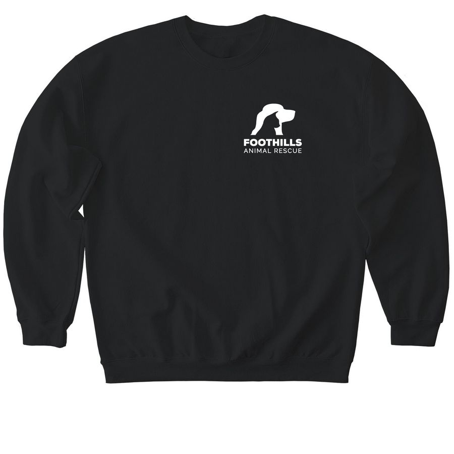 Sweatshirts - Rescue. Care. Adopt. White Logo, a Black Softstyle Crewneck Sweatshirt