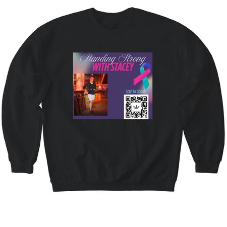 Standing Strong with Stacey QR, a Black Softstyle Crewneck Sweatshirt