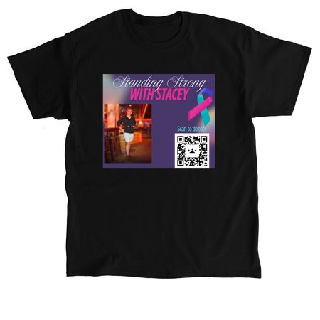 Standing Strong with Stacey QR, a Black Classic Unisex Tee