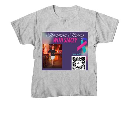 Standing Strong with Stacey QR, a Sport Grey Youth Unisex Tee