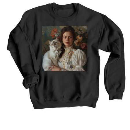 CAT, a Black Crewneck Sweatshirt