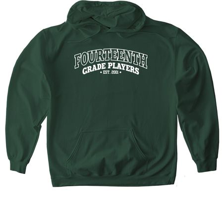 Fourteenth Varsity Hoodie, a Forest Green Softstyle Pullover Hoodie