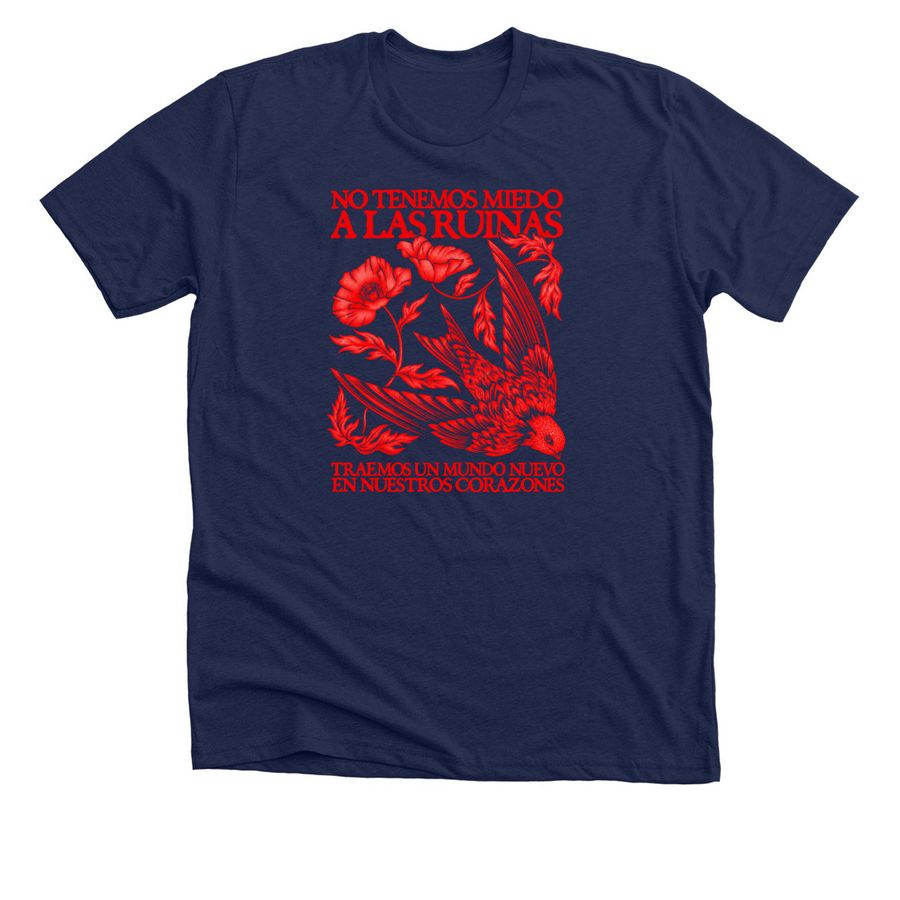 No Tenemos Miedo A Las Ruinas T-Shirt, a Solid Navy Blend Premium Unisex Tee