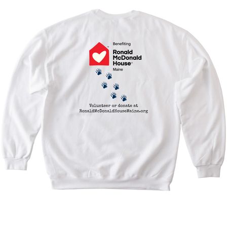 I Love Orono (Go blue edition, light), a White Softstyle Crewneck Sweatshirt (back-view)