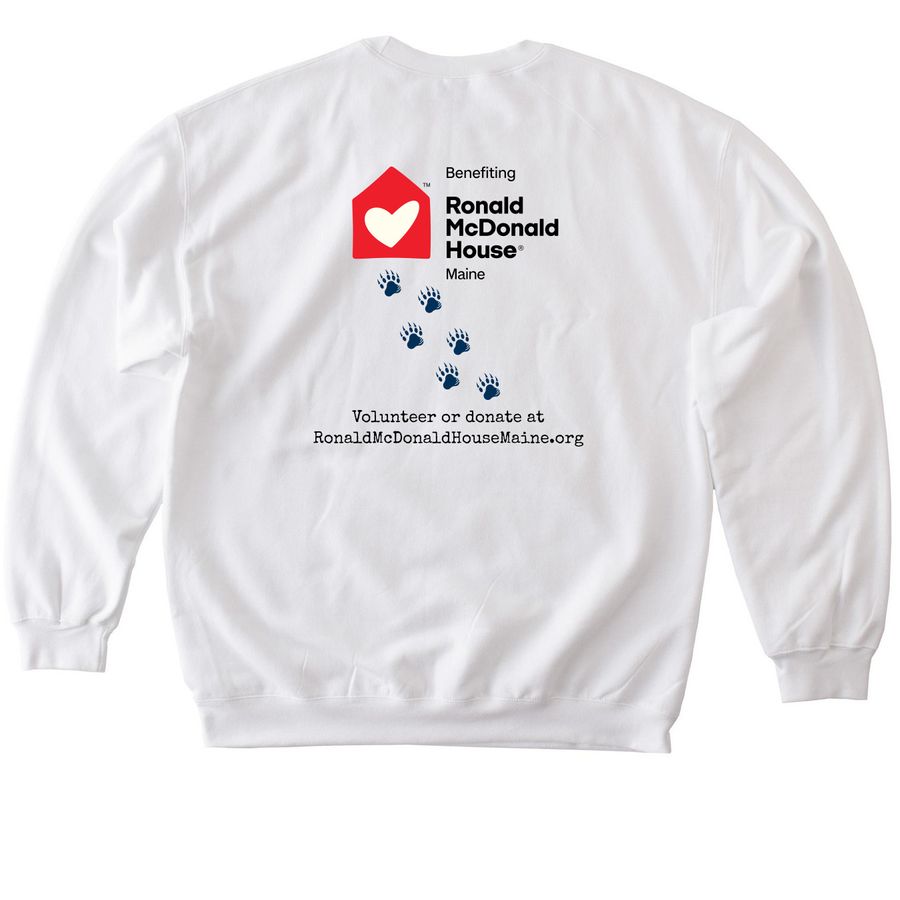 I Love Orono (Go blue edition, light), a White Softstyle Crewneck Sweatshirt (back-view)