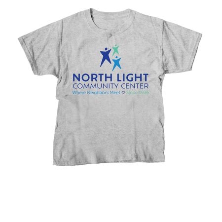 North Light Tee - Multicolor Logo, a Sport Grey Youth Unisex Tee