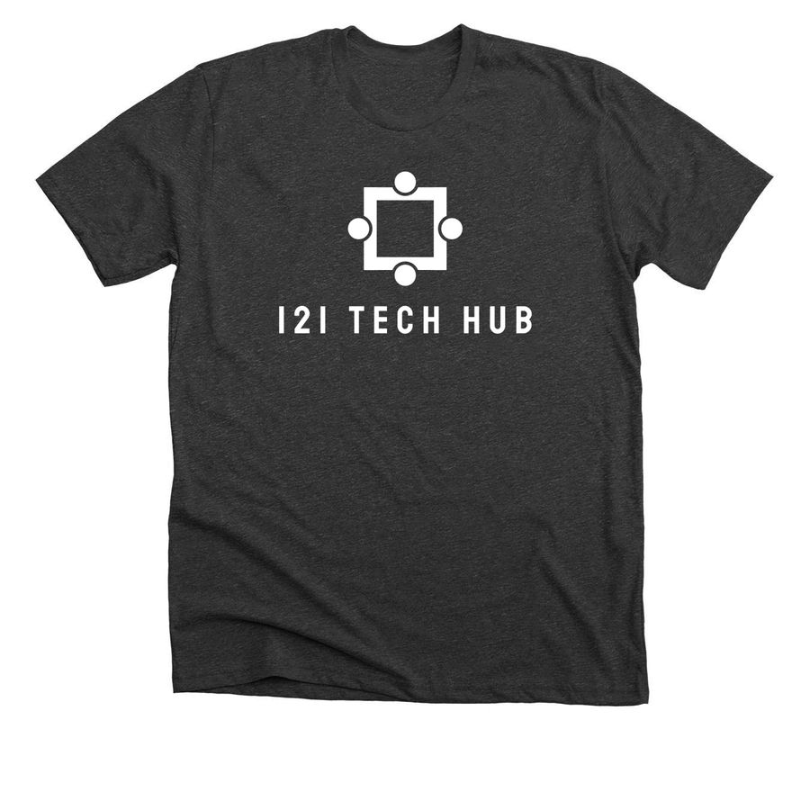 121 Tech Hub, a Dark Grey Heather Premium Unisex Tee