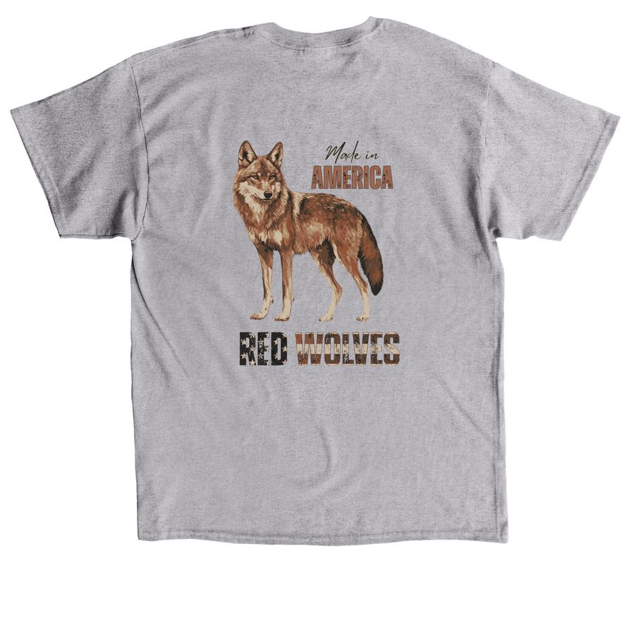Red Wolves: Made in America 2026, a Sport Grey Classic Unisex Tee (back-view)