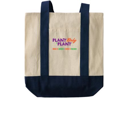 Classic Tote, a Natural/Navy Two-Tone Grocery Tote Bag