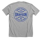 Team Grayson: Knock Cancer Out Of The Park!, a Athletic Heather Premium Unisex Tee (back-view)