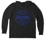 Team Grayson: Knock Cancer Out Of The Park!, a Space Black Allmade Eco Triblend Hoodie Tee (back-view)