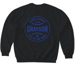 Team Grayson: Knock Cancer Out Of The Park!, a Black Softstyle Crewneck Sweatshirt (back-view)