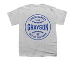 Team Grayson: Knock Cancer Out Of The Park!, a Sport Grey Youth Unisex Tee (back-view)