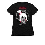 Sunshine Airedale Rescue Florida, a Black Women's Slim Fit Tee (back-view)