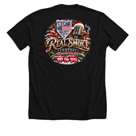 Cigar Army X2 Design&nbsp;, a Solid Black Blend Premium Unisex Tee (back-view)