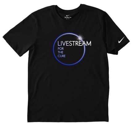 Livestream for the Cure X Activewear, a Black Nike Dri-FIT Jersey Blend Performance Tee