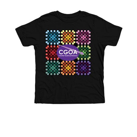 CGOA Granny Square, a Solid Black Blend Premium Youth Tee