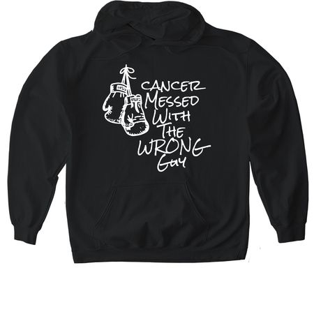 Cancer pick the wrong guy, a Black Gildan Softstyle Pullover Hoodie