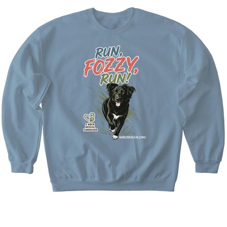 Run, Fozzy, Run!, a Stone Blue Softstyle Crewneck Sweatshirt