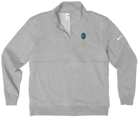 John Street Club Merchandise, a Dark Grey Heather Nike Club Fleece Half Zip Pullover