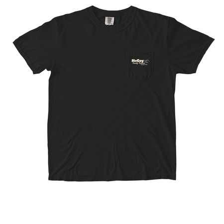 McCoy Pocket Tee, a Black Comfort Colors Pocket Tee