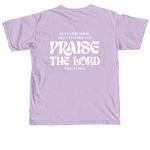 Praise the Lord, a Orchid Comfort Colors Unisex Tee (back-view)
