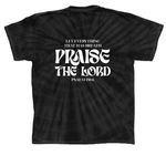 Praise the Lord, a Black Classic Tie Dye Tee (back-view)