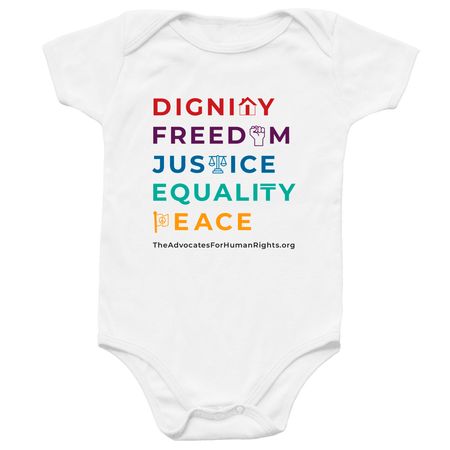 Babies for Human Rights, a White Infant Onesie