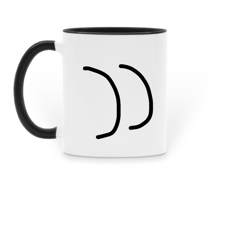 THE BUG! (BERD MUG), a Black Two-Tone Ceramic Mug (back-view)