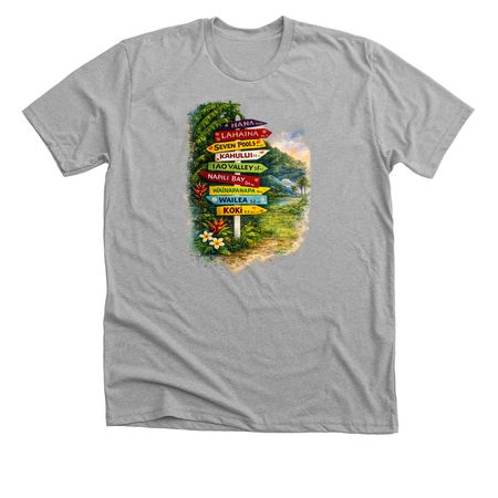 Hana Sign Post, a Athletic Heather Premium Unisex Tee