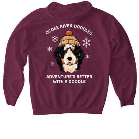 Adventure's Better with a Doodle, a Maroon Gildan Softstyle Pullover Hoodie