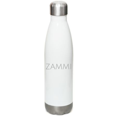 Cash out B*tch Waterbottle, a White Stainless Steel Water Bottle (back-view)