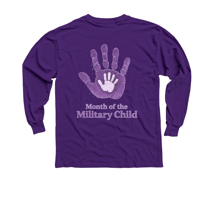 Brave Proud Strong, a Purple Youth Long Sleeve Tee (back-view)