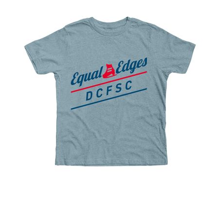 EE Standard Logo, a Heather Blue Lagoon Premium Youth Tee